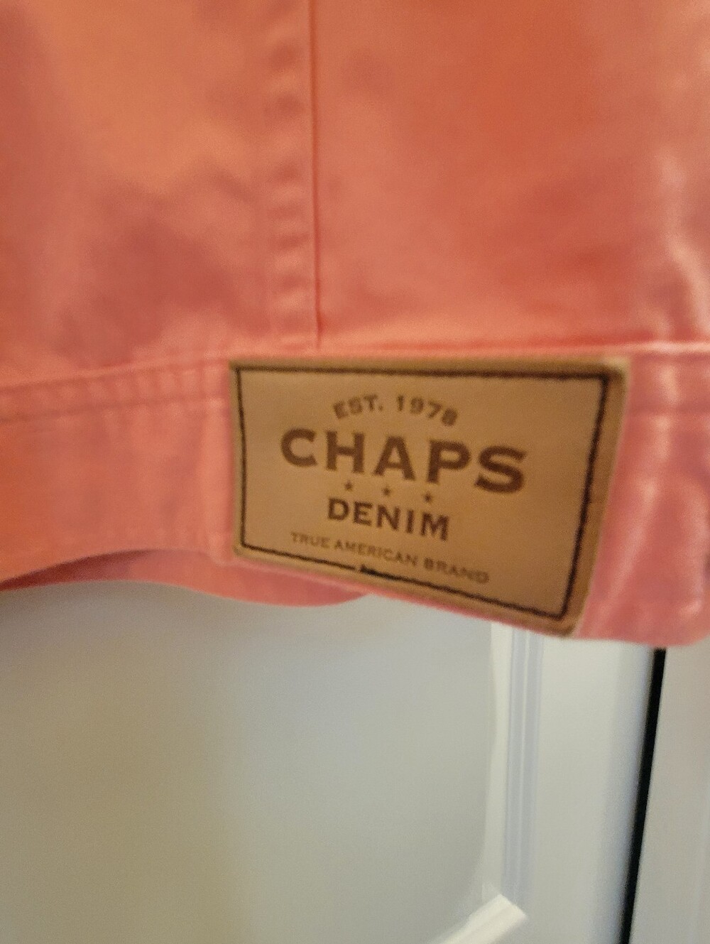 Chaps Women's Coral Pink Button-Front Jean Jacket 2X - Picture 5 of 9